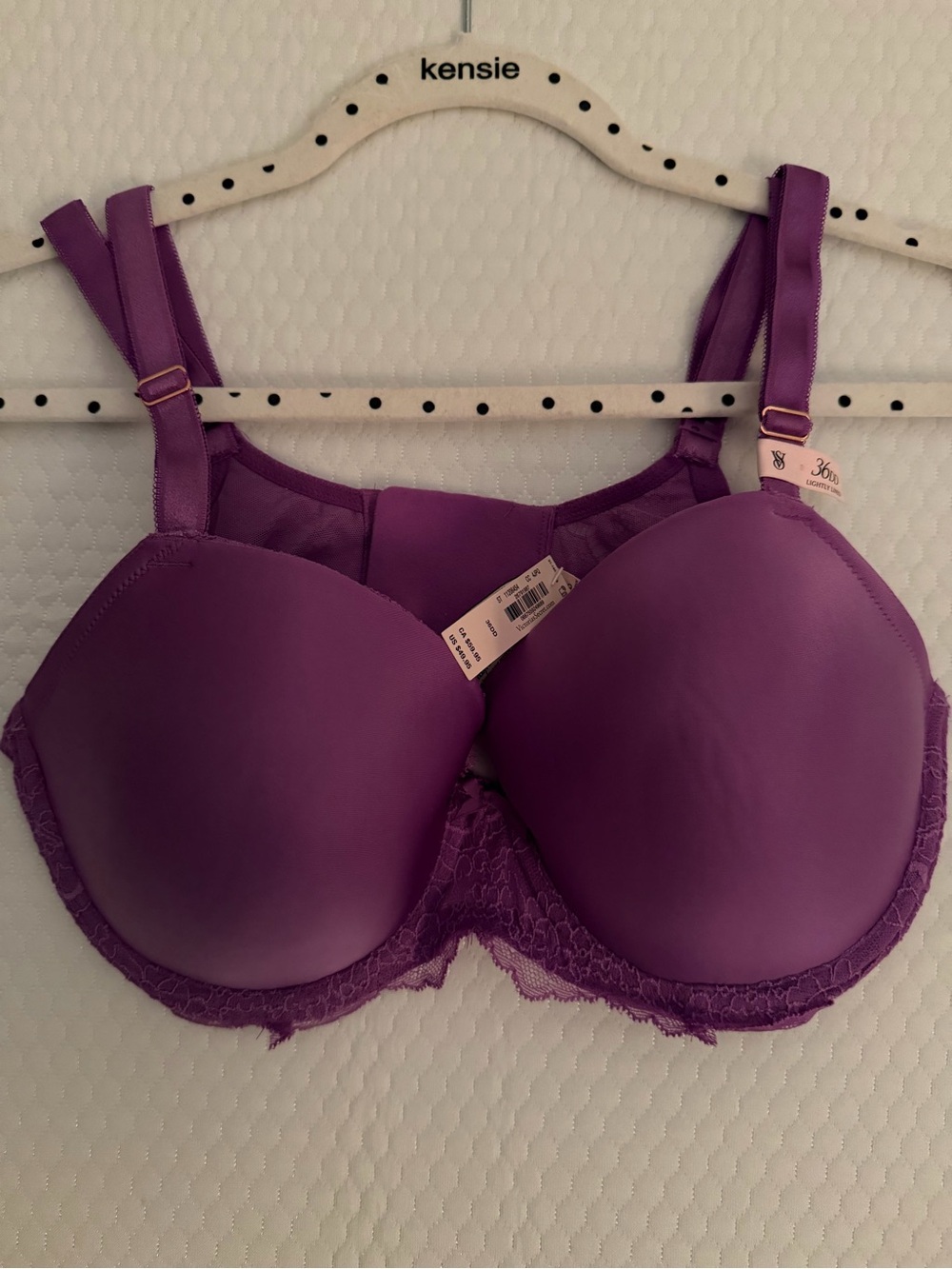 Victoria's Secret Purple Lace-Trim Dream Angels Bra